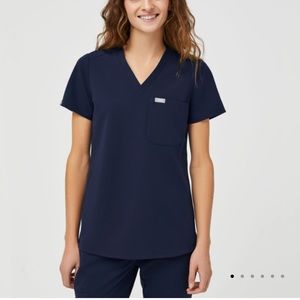 COPY - Navy blue one pocket scrub top